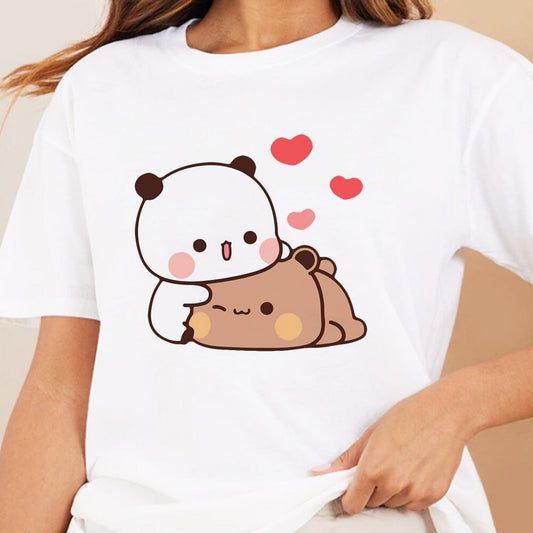 kawaiies-softtoys-plushies-kawaii-plush-Kawaii Panda Bear Love Unisex Tee Apparel 