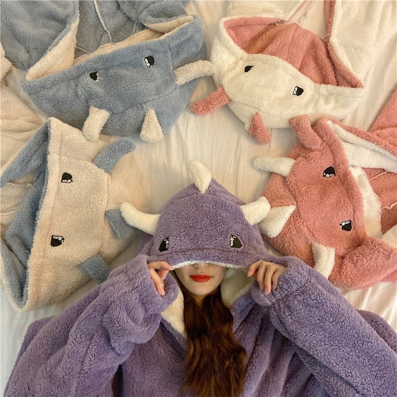 kawaiies-softtoys-plushies-kawaii-plush-Kawaii Pastel Dragon Plush Hoodie Blanket | NEW Apparel 