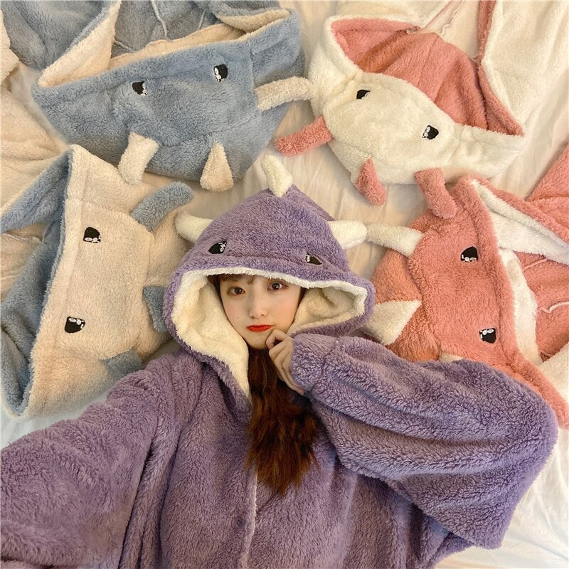 kawaiies-softtoys-plushies-kawaii-plush-Kawaii Pastel Dragon Plush Hoodie Blanket | NEW Apparel 