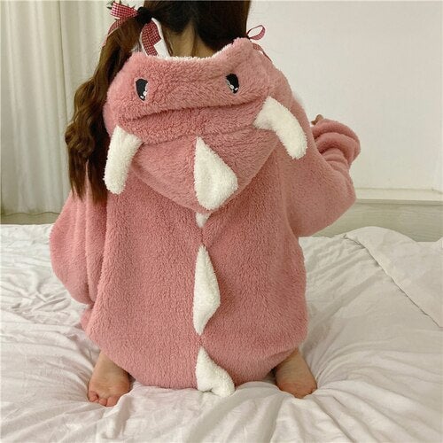 kawaiies-softtoys-plushies-kawaii-plush-Kawaii Pastel Dragon Plush Hoodie Blanket | NEW Apparel Pink 