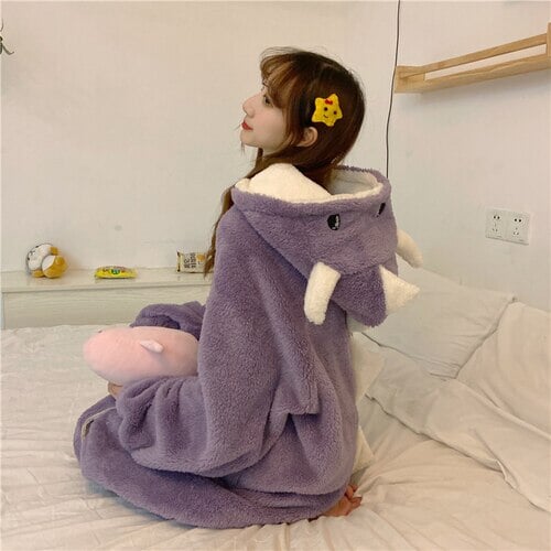 kawaiies-softtoys-plushies-kawaii-plush-Kawaii Pastel Dragon Plush Hoodie Blanket | NEW Apparel Purple 