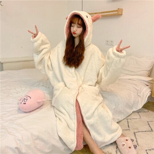 kawaiies-softtoys-plushies-kawaii-plush-Kawaii Pastel Dragon Plush Hoodie Blanket | NEW Apparel White-Pink 