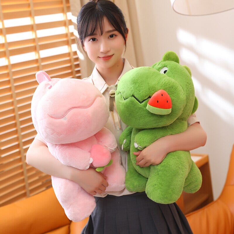 kawaiies-softtoys-plushies-kawaii-plush-Kawaii Pink Green Fluffy Dinosaur Plushies | NEW Soft toy 