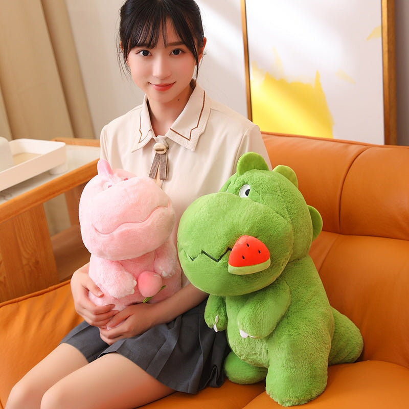 kawaiies-softtoys-plushies-kawaii-plush-Kawaii Pink Green Fluffy Dinosaur Plushies | NEW Soft toy 