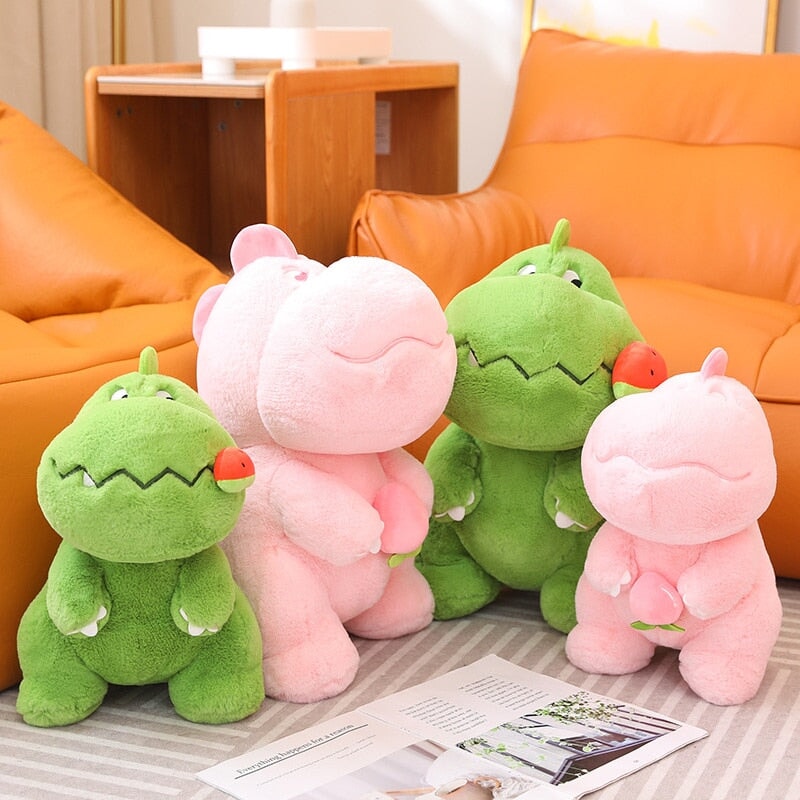 kawaiies-softtoys-plushies-kawaii-plush-Kawaii Pink Green Fluffy Dinosaur Plushies | NEW Soft toy 