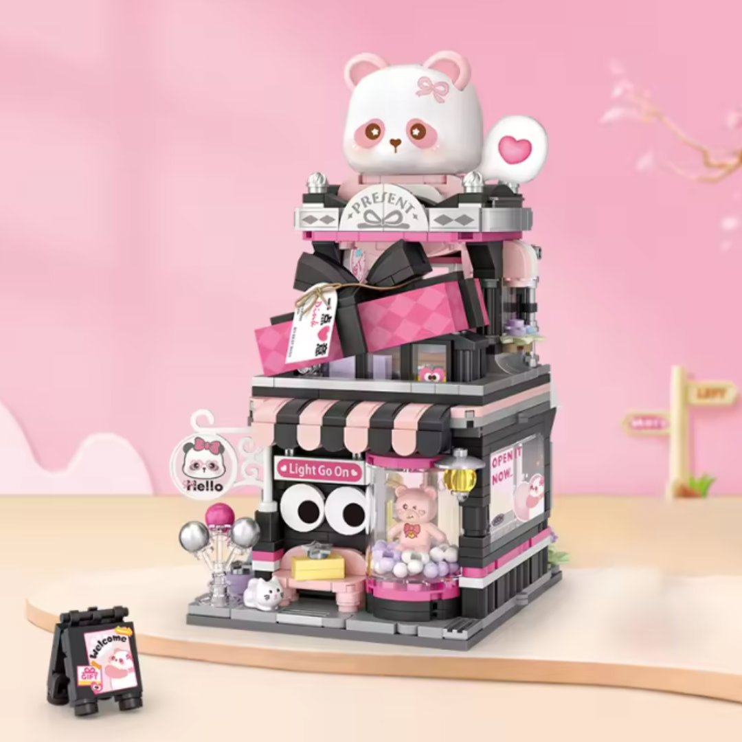 kawaiies-softtoys-plushies-kawaii-plush-Kawaii Pink Panda Ginger Cat Shop Micro Building Sets Build it 