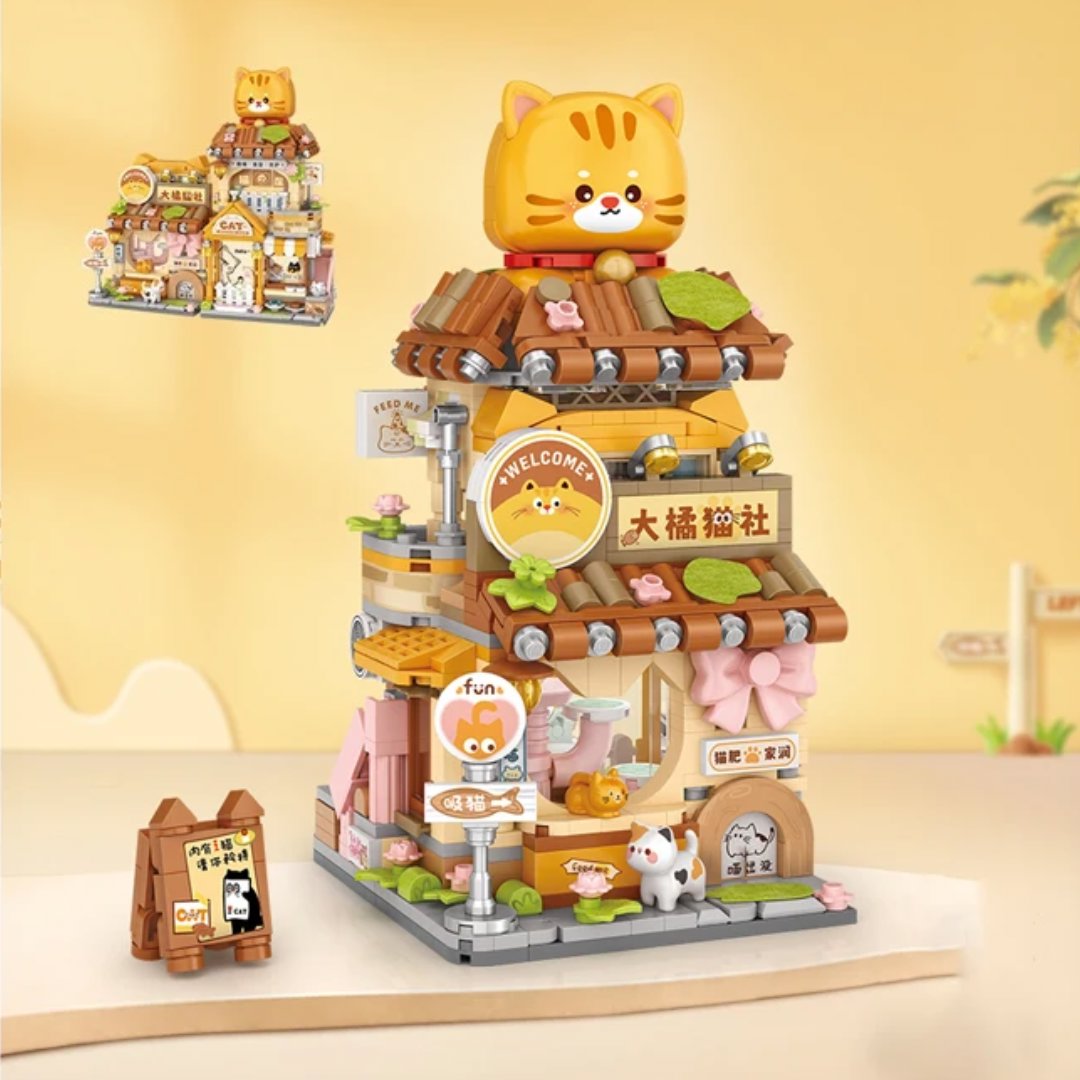 kawaiies-softtoys-plushies-kawaii-plush-Kawaii Pink Panda Ginger Cat Shop Micro Building Sets Build it 