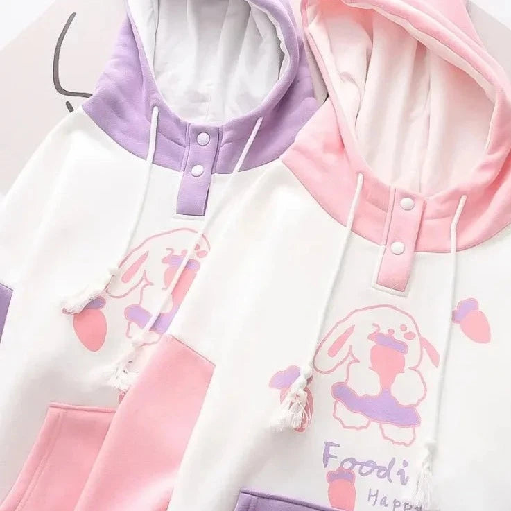 kawaiies-softtoys-plushies-kawaii-plush-Kawaii Pink Purple White Bunny Strawberry Three-tone Hoodie Hoodies 