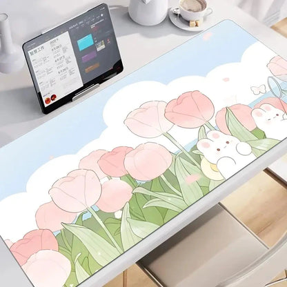 kawaiies-softtoys-plushies-kawaii-plush-Kawaii Pink Tulips Large Mouse Pad Home Decor 3 60x30cm 