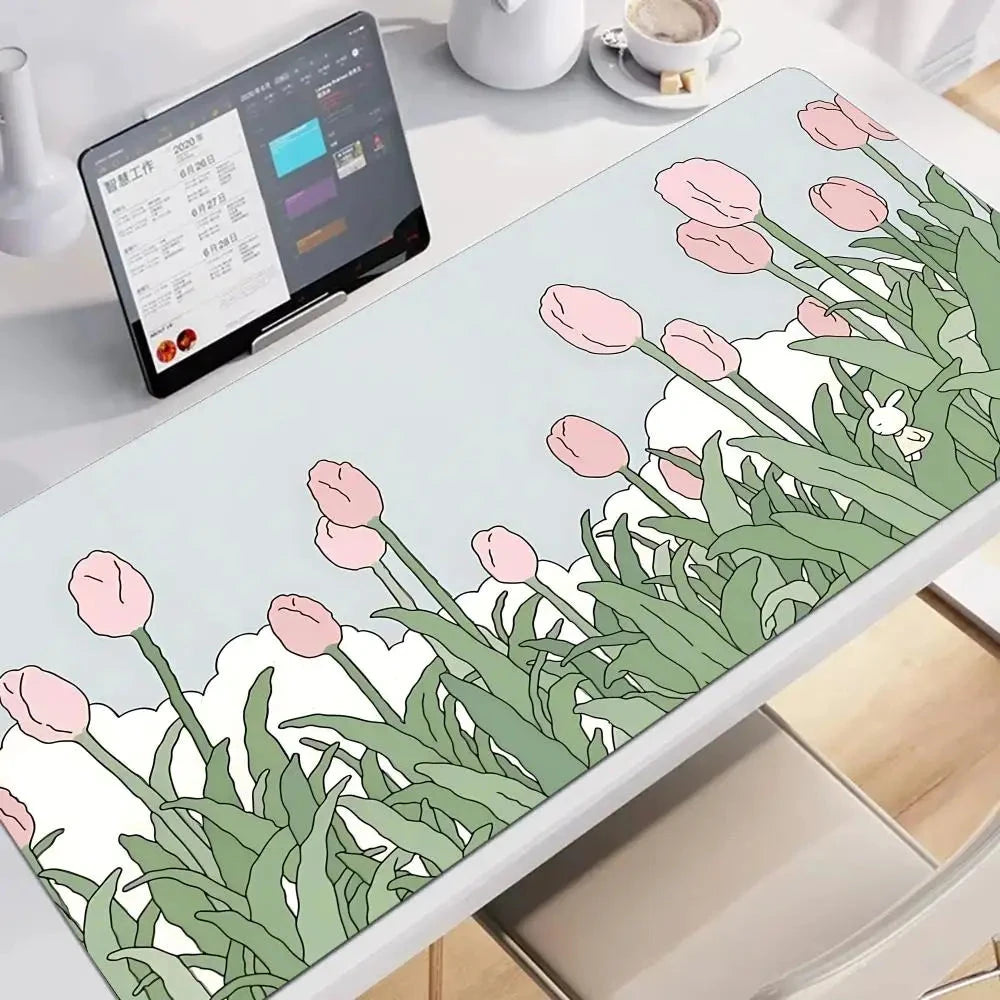 kawaiies-softtoys-plushies-kawaii-plush-Kawaii Pink Tulips Large Mouse Pad Home Decor 4 60x30cm 