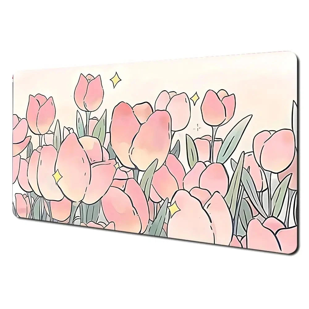 kawaiies-softtoys-plushies-kawaii-plush-Kawaii Pink Tulips Large Mouse Pad Home Decor 