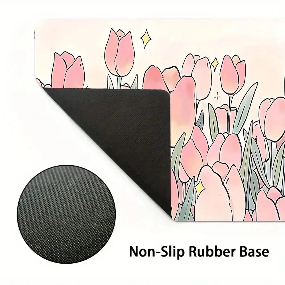 kawaiies-softtoys-plushies-kawaii-plush-Kawaii Pink Tulips Large Mouse Pad Home Decor 