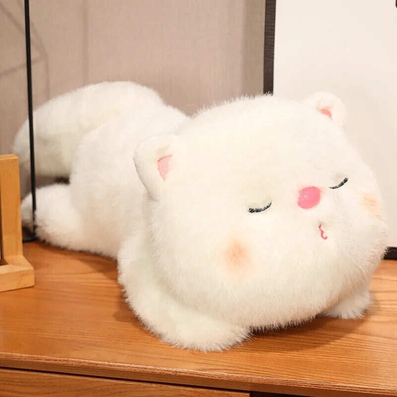 kawaiies-softtoys-plushies-kawaii-plush-Kawaii Soft Sleeping Cat Soft toy White 12in / 30cm 