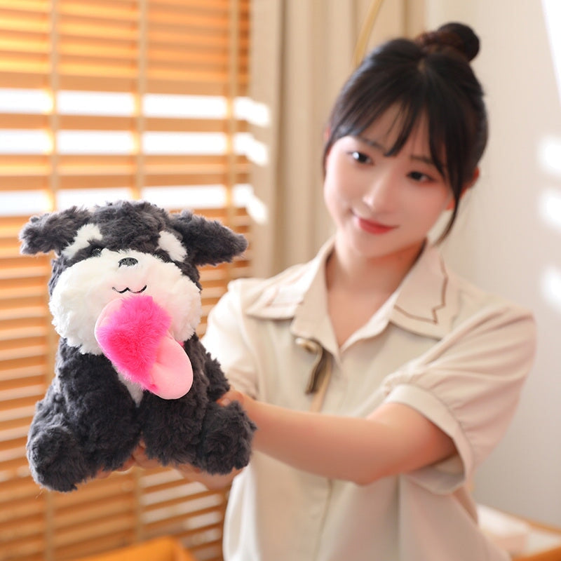 kawaiies-softtoys-plushies-kawaii-plush-Kawaii Sooty the Black Fluffy Dog with Slipper Plushie | NEW Soft toy 