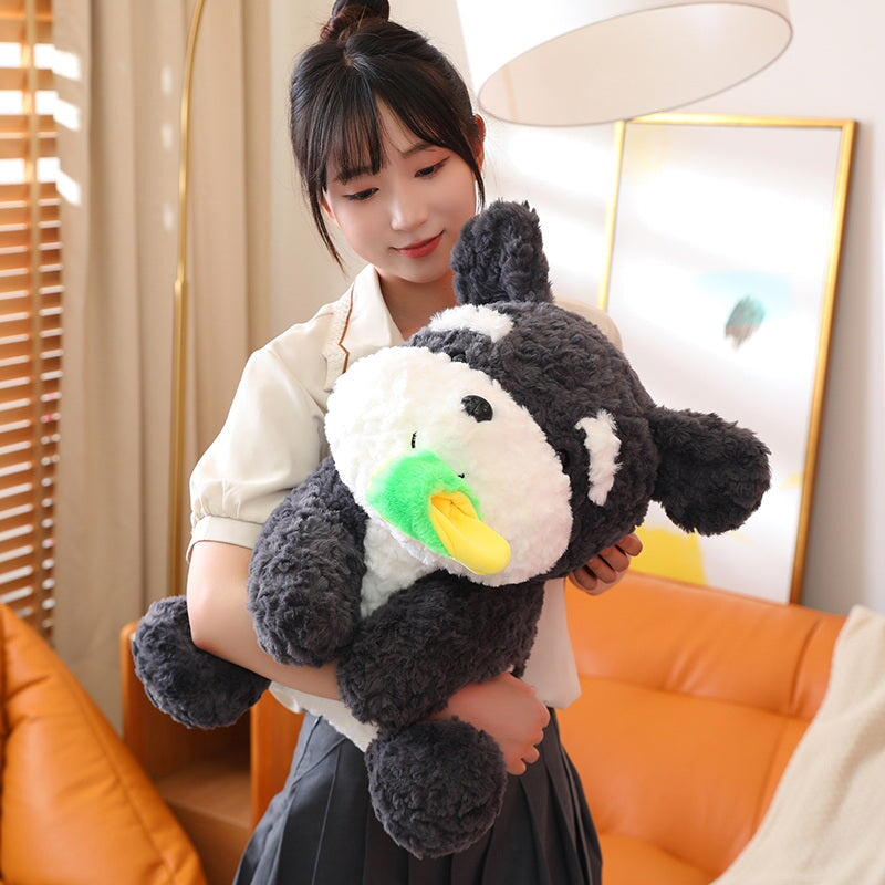 kawaiies-softtoys-plushies-kawaii-plush-Kawaii Sooty the Black Fluffy Dog with Slipper Plushie | NEW Soft toy 