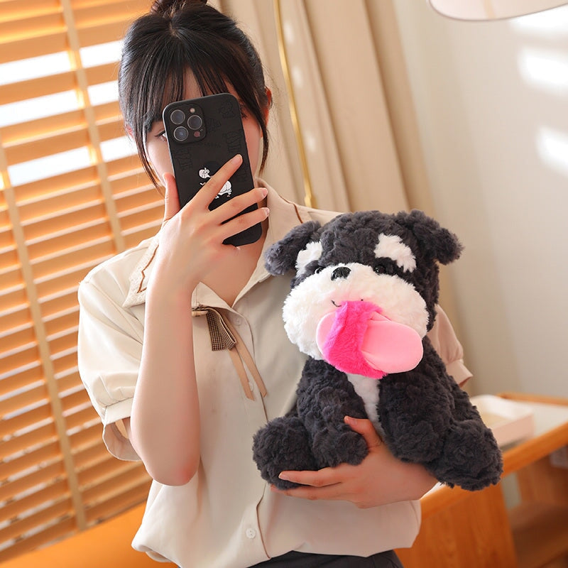 kawaiies-softtoys-plushies-kawaii-plush-Kawaii Sooty the Black Fluffy Dog with Slipper Plushie | NEW Soft toy 