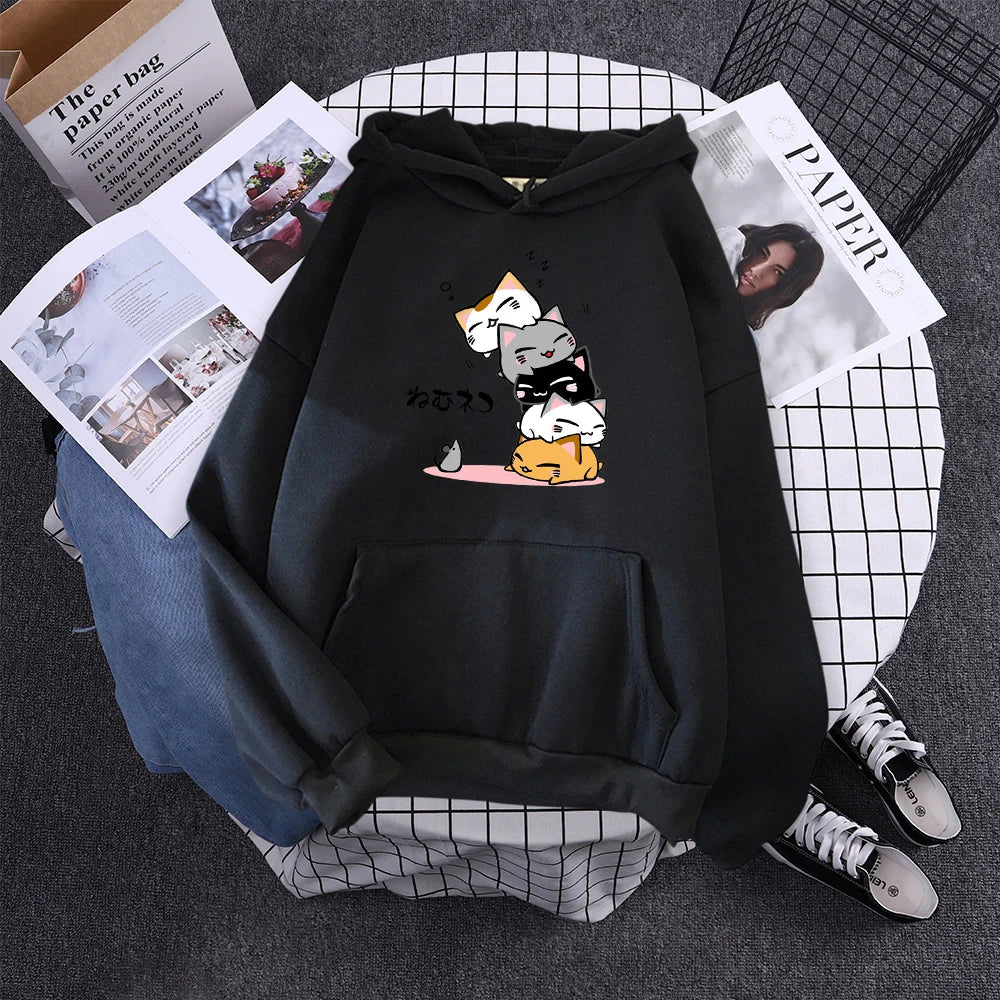 Kawaii Stacked Cats Unisex Hoodie Kawaiies