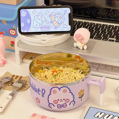 kawaiies-softtoys-plushies-kawaii-plush-Kawaii Stainless Steel White Purple Ramen Bowl Home Decor 