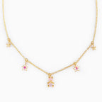 kawaiies-softtoys-plushies-kawaii-plush-Kawaii Starry Bear Pink 18K Gold-Plated Station Necklace Jewelry 