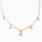 kawaiies-softtoys-plushies-kawaii-plush-Kawaii Starry Bear Pink 18K Gold-Plated Station Necklace Jewelry Rose gold 