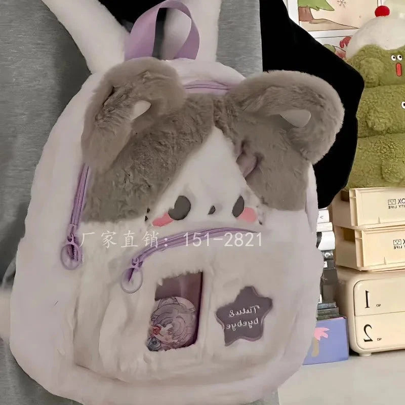 kawaiies-softtoys-plushies-kawaii-plush-Kawaii Stars Cat Dog Plush Backpack Bags Grey Cat 