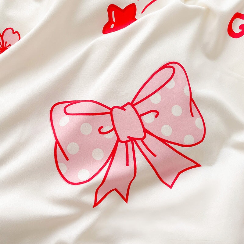 kawaiies-softtoys-plushies-kawaii-plush-Kawaii Strawberry Print 120gsm Polyester Bedding Sets | NEW Bedding Sets 