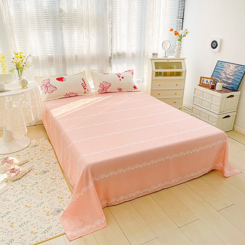 kawaiies-softtoys-plushies-kawaii-plush-Kawaii Strawberry Print 120gsm Polyester Bedding Sets | NEW Bedding Sets 
