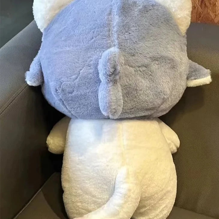 kawaiies-softtoys-plushies-kawaii-plush-Kawaii White Cat Shark Hat Plushie Soft toy 