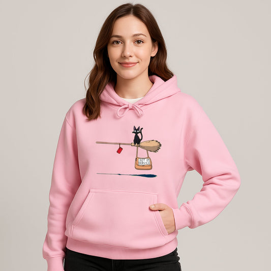 kawaiies-softtoys-plushies-kawaii-plush-Kiki's Delivery Service Black Cat Unisex Hoodie Apparel Pink XS 