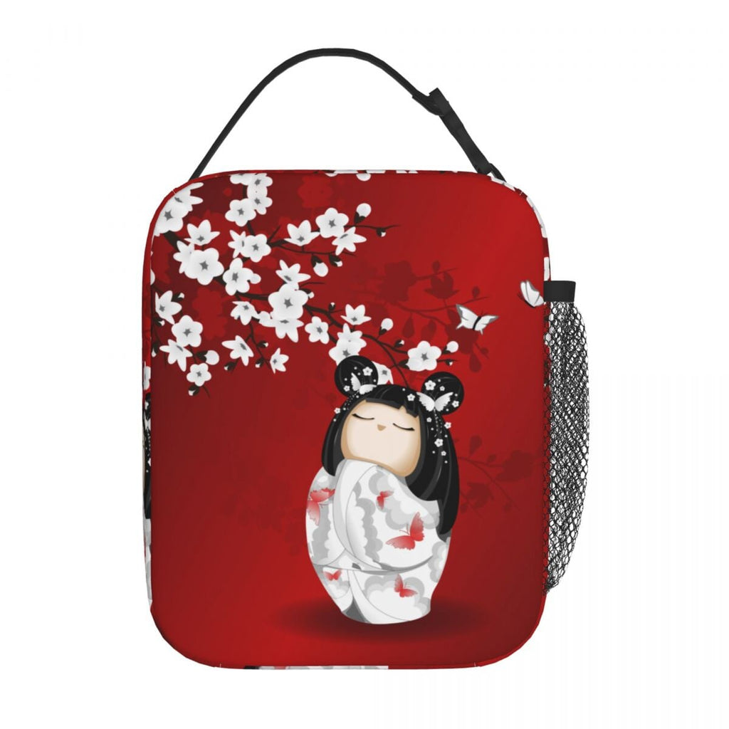 kawaiies-softtoys-plushies-kawaii-plush-Kokeshi Doll Sakura Blossoms Lunch Bag Bag 