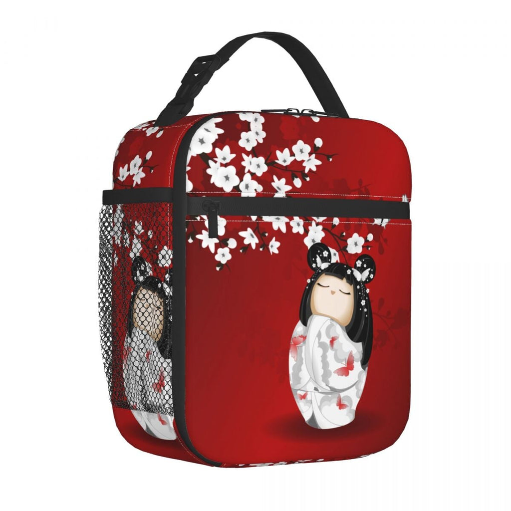 kawaiies-softtoys-plushies-kawaii-plush-Kokeshi Doll Sakura Blossoms Lunch Bag Bag 