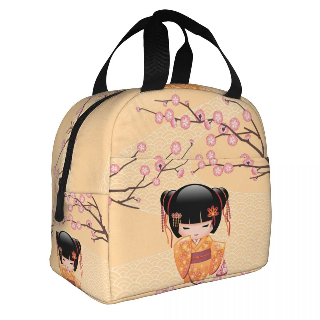 kawaiies-softtoys-plushies-kawaii-plush-Kokeshi Doll Sakura Lunch Bag Bag Peach Sakura 