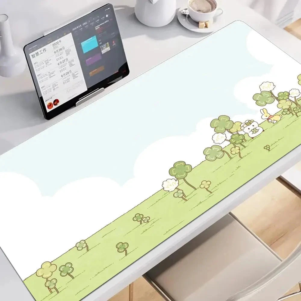 kawaiies-softtoys-plushies-kawaii-plush-Litte White Bunny Adventure Mouse Pad Collection Mouse Pads Field 60x30cm 