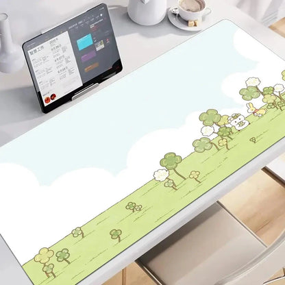 kawaiies-softtoys-plushies-kawaii-plush-Litte White Bunny Adventure Mouse Pad Collection Mouse Pads Field 60x30cm 