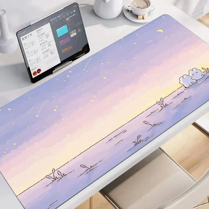 kawaiies-softtoys-plushies-kawaii-plush-Litte White Bunny Adventure Mouse Pad Collection Mouse Pads Sunrise 60x30cm 