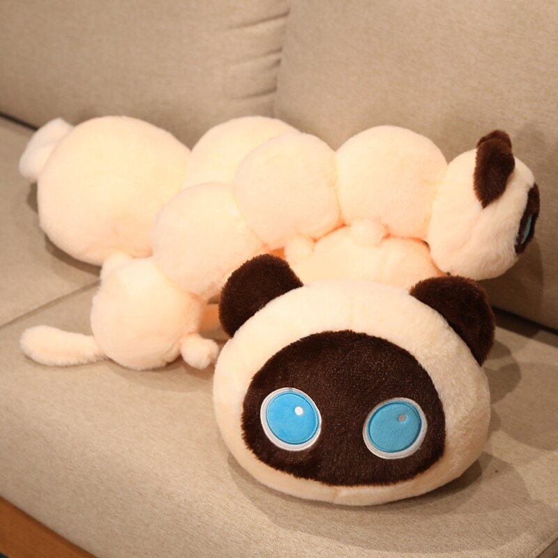 kawaiies-softtoys-plushies-kawaii-plush-. Long Fluffy Cat-erpillar Plushies Soft toy 