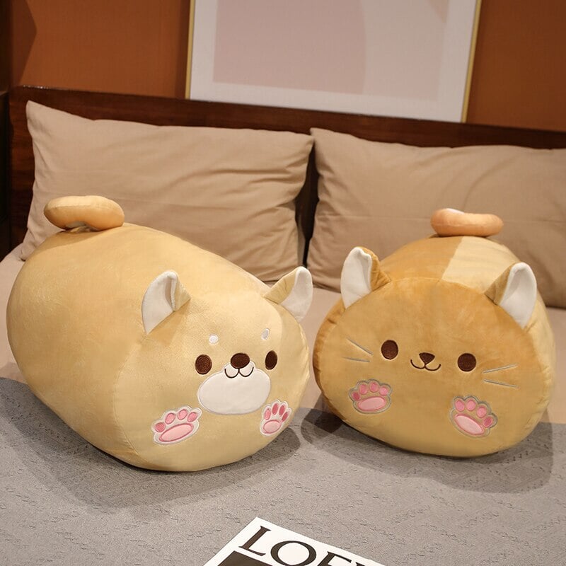 kawaiies-softtoys-plushies-kawaii-plush-Long Kawaii Shiba Inu Cat Pillow Plush Soft toy 