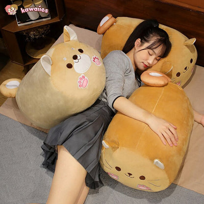 kawaiies-softtoys-plushies-kawaii-plush-Long Kawaii Shiba Inu Cat Pillow Plush Soft toy 