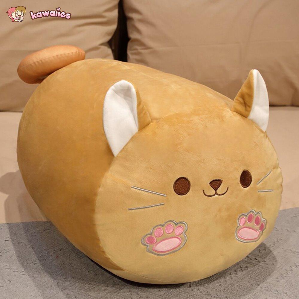 kawaiies-softtoys-plushies-kawaii-plush-Long Kawaii Shiba Inu Cat Pillow Plush Soft toy Ginger Cat 