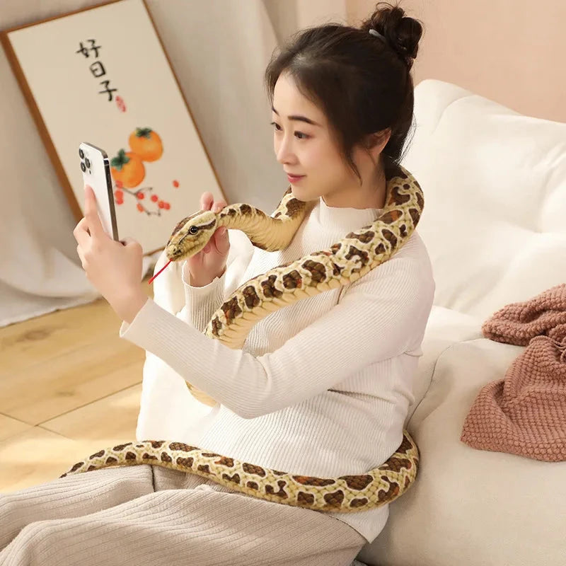 kawaiies-softtoys-plushies-kawaii-plush-Long Realistic Brown Green Orange Snake Plushies Soft toy 