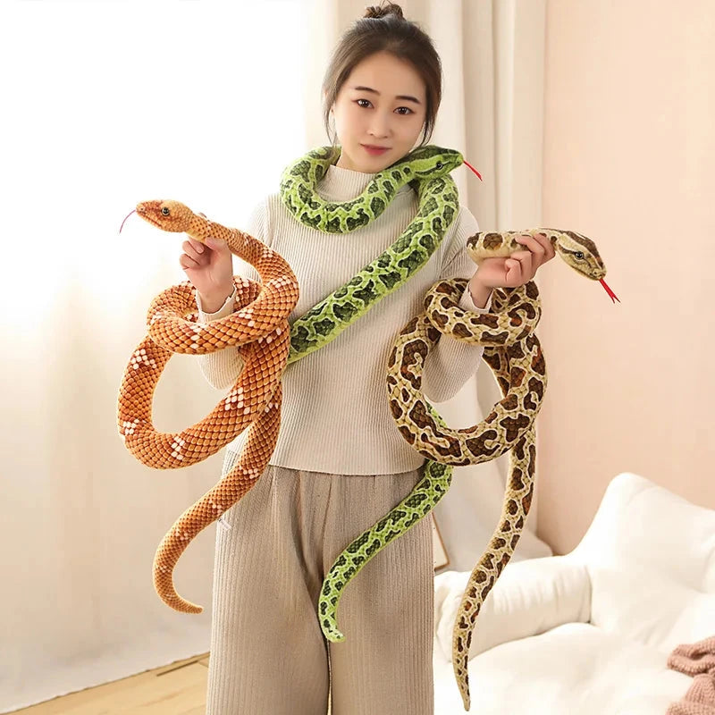 kawaiies-softtoys-plushies-kawaii-plush-Long Realistic Brown Green Orange Snake Plushies Soft toy 