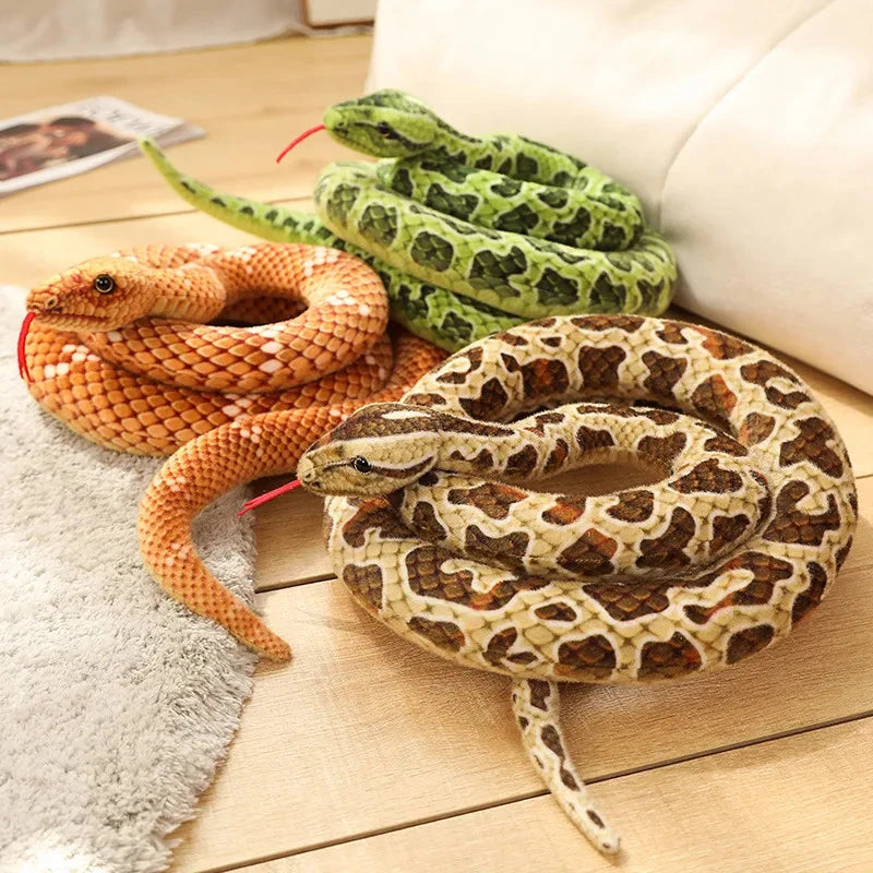 kawaiies-softtoys-plushies-kawaii-plush-Long Realistic Brown Green Orange Snake Plushies Soft toy 