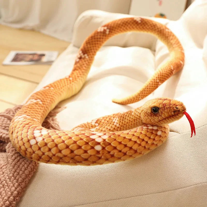 kawaiies-softtoys-plushies-kawaii-plush-Long Realistic Brown Green Orange Snake Plushies Soft toy 