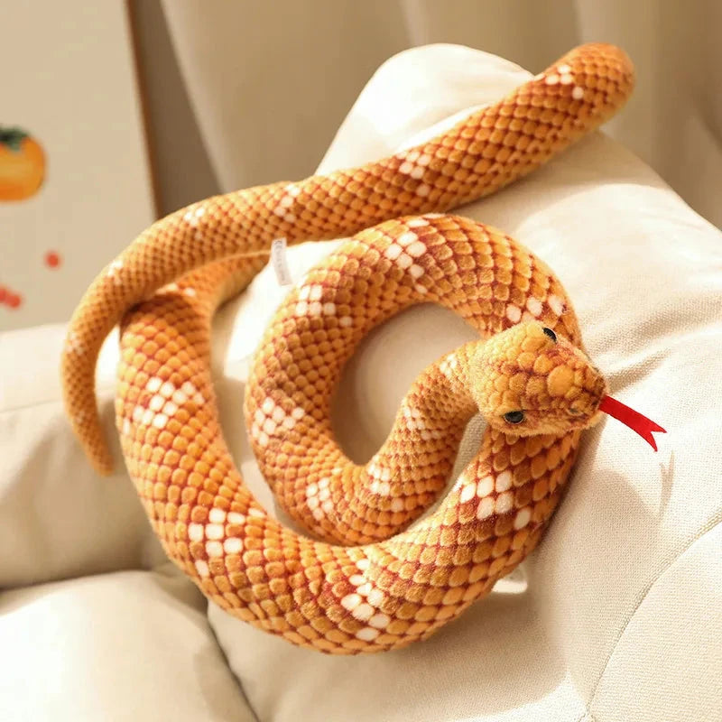 kawaiies-softtoys-plushies-kawaii-plush-Long Realistic Brown Green Orange Snake Plushies Soft toy 