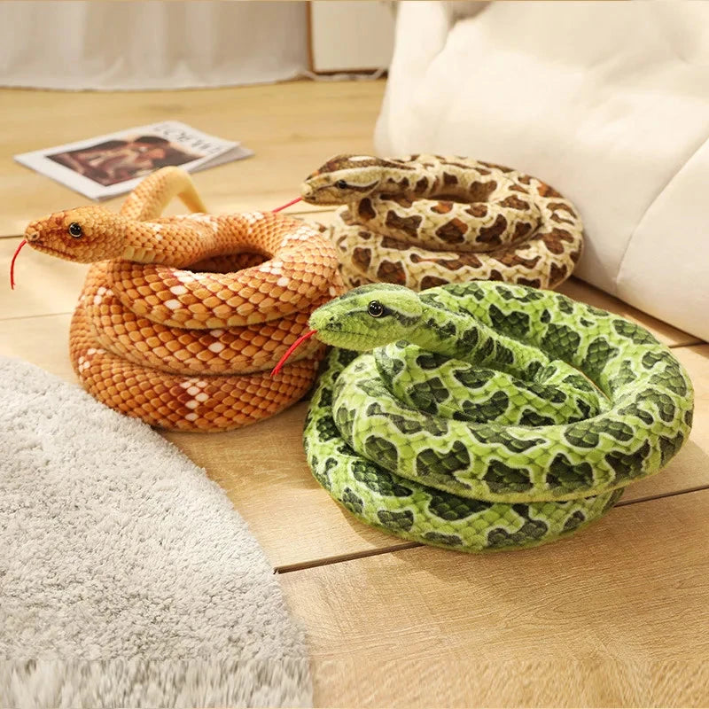 kawaiies-softtoys-plushies-kawaii-plush-Long Realistic Brown Green Orange Snake Plushies Soft toy 