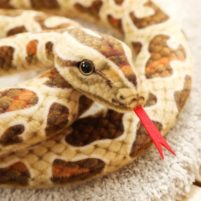 kawaiies-softtoys-plushies-kawaii-plush-Long Realistic Brown Green Orange Snake Plushies Soft toy 