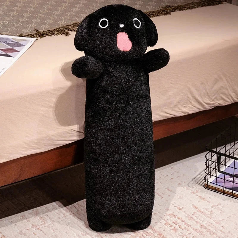 kawaiies-softtoys-plushies-kawaii-plush-Long Snuggly Fluffy Dog Plushies 2024 Collection Soft toy Black 60cm 