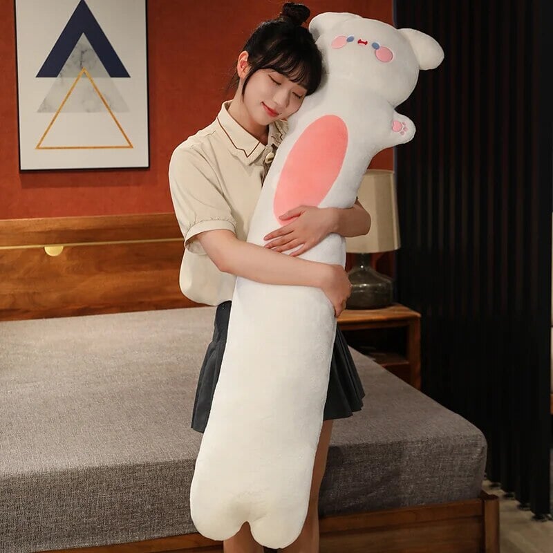 kawaiies-softtoys-plushies-kawaii-plush-Long Snuggly Fluffy Dog Plushies Soft toy Pink 49in / 125cm 