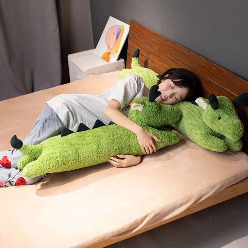 kawaiies-softtoys-plushies-kawaii-plush-Long Snuggly Green White Dragon Plushies Soft toy 