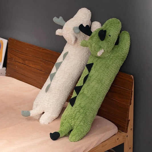 kawaiies-softtoys-plushies-kawaii-plush-Long Snuggly Green White Dragon Plushies Soft toy 